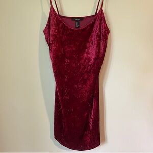 Forever 21 Burgundy Red Velvet Mini Dress